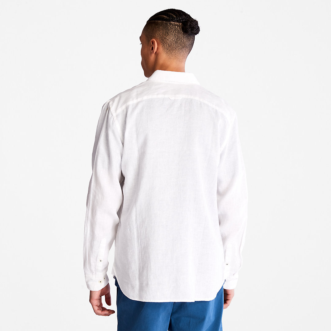 Mens Mill River LS Linen Shirt for Men in White - Timberland