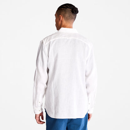 Mens Mill River LS Linen Shirt for Men in White - Timberland
