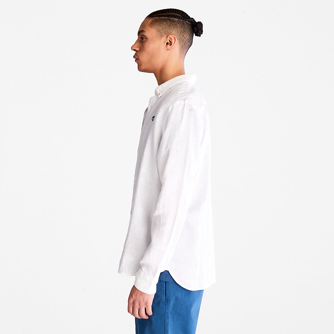 Mens Mill River LS Linen Shirt for Men in White - Timberland