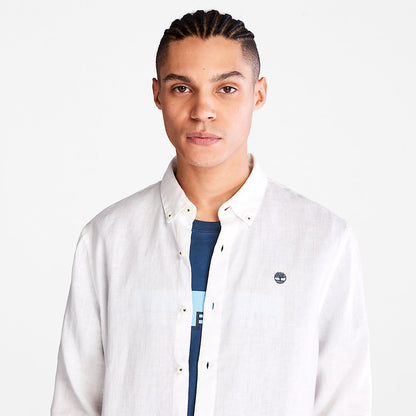 Mens Mill River LS Linen Shirt for Men in White - Timberland