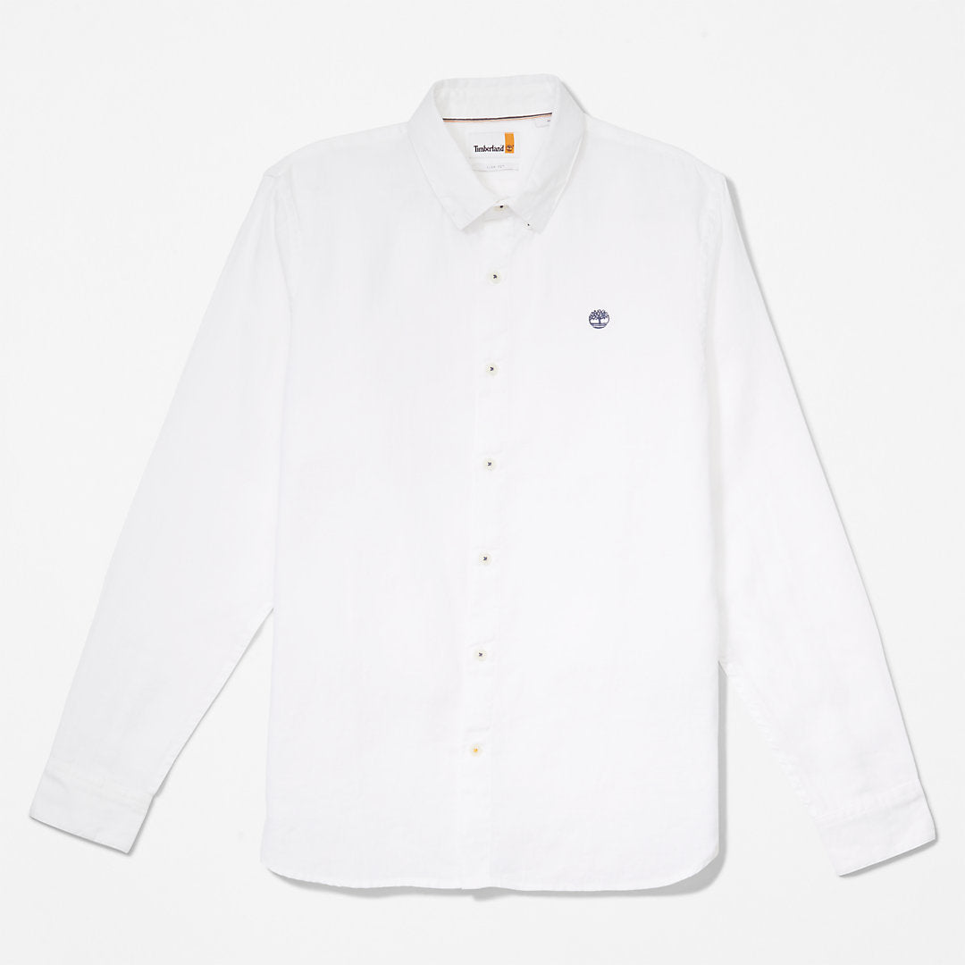 Mens Mill River LS Linen Shirt for Men in White - Timberland
