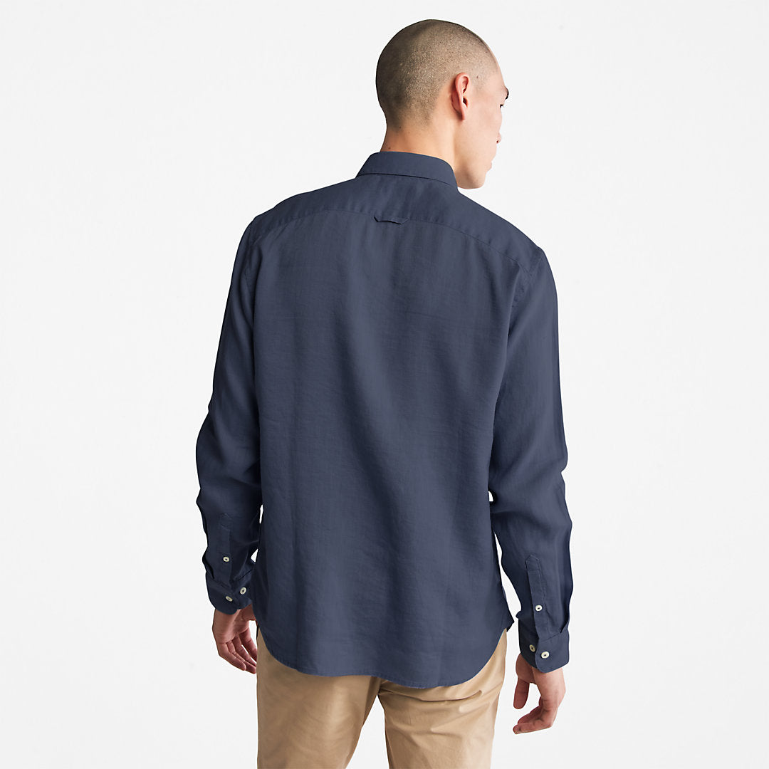 Mens Mill River LS Linen Shirt for Men in Navy - Timberland