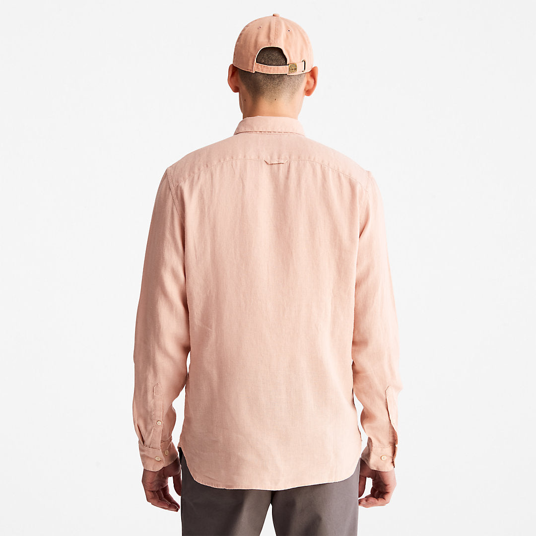 Mens Mill River Slim-Fit Linen Shirt for Men in Light Pink - Timberland
