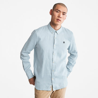 Mens Mill River LS Linen Shirt for Men in Light Blue - Timberland