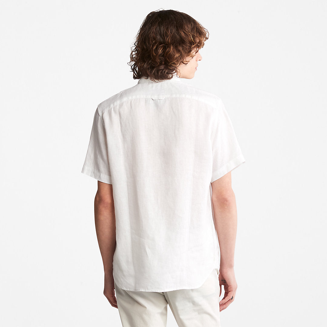 Mens Mill River Short-sleeve Linen Shirt for Men in White - Timberland