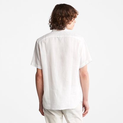 Mens Mill River Short-sleeve Linen Shirt for Men in White - Timberland