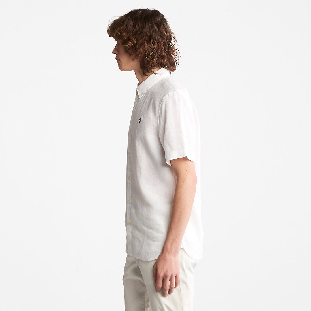 Mens Mill River Short-sleeve Linen Shirt for Men in White - Timberland