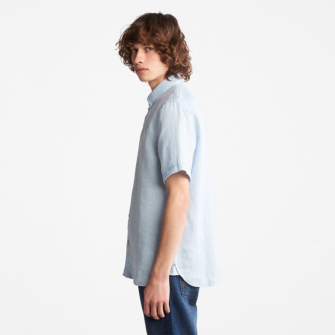 Mens Mill River Short-Sleeve Shirt for Men in Light Blue - Timberland