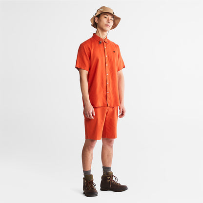 Mens Mill River Short-Sleeve Shirt for Men in Orange - Timberland
