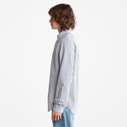 Mens Striped Seersucker Shirt for Men in Navy - Timberland
