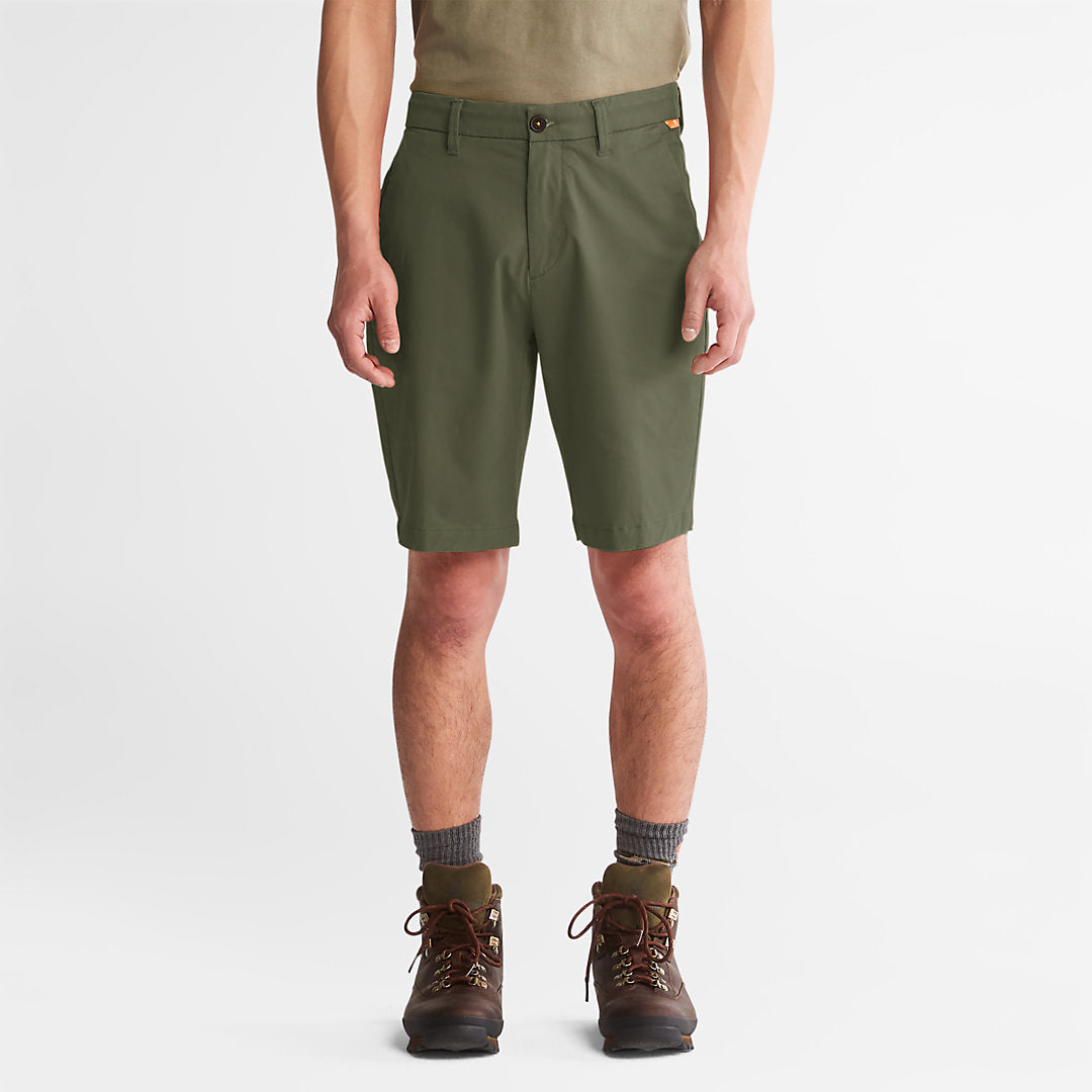 Mens Squam Lake Stretch Chino Shorts for Men in Green - Timberland