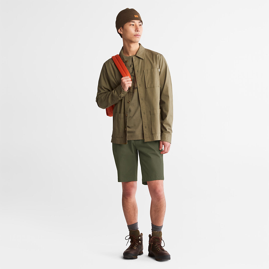 Mens Squam Lake Stretch Chino Shorts for Men in Green - Timberland