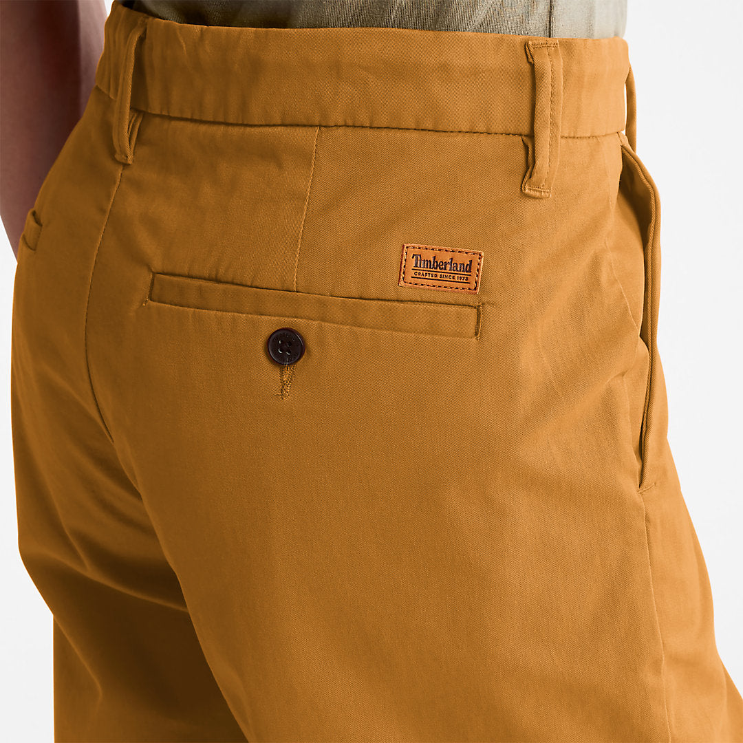 Mens Squam Lake Stretch Chino Shorts for Men in Dark Yellow - Timberland
