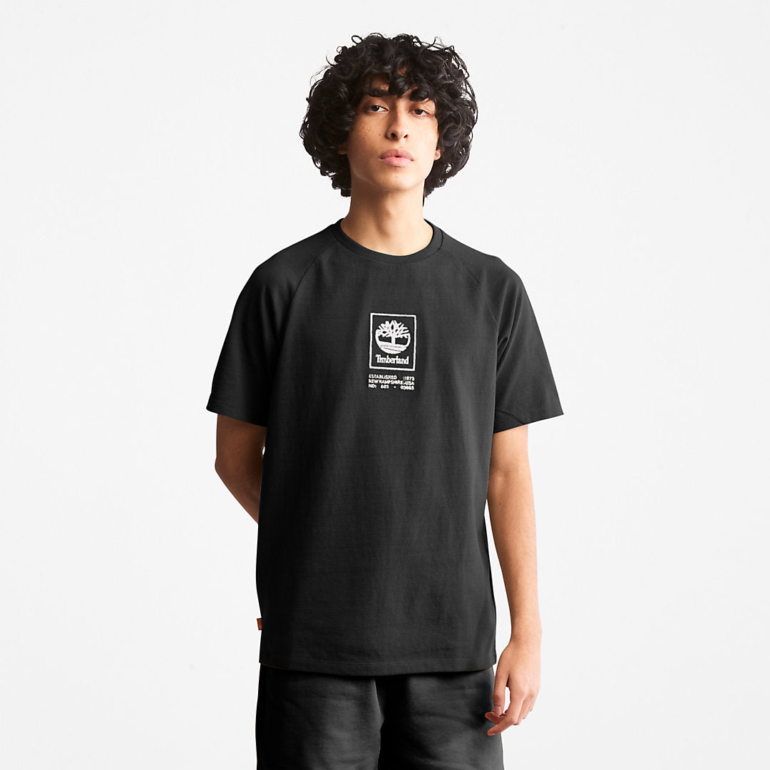 Mens Heavyweight Logo T-Shirt for Men in Black - Timberland