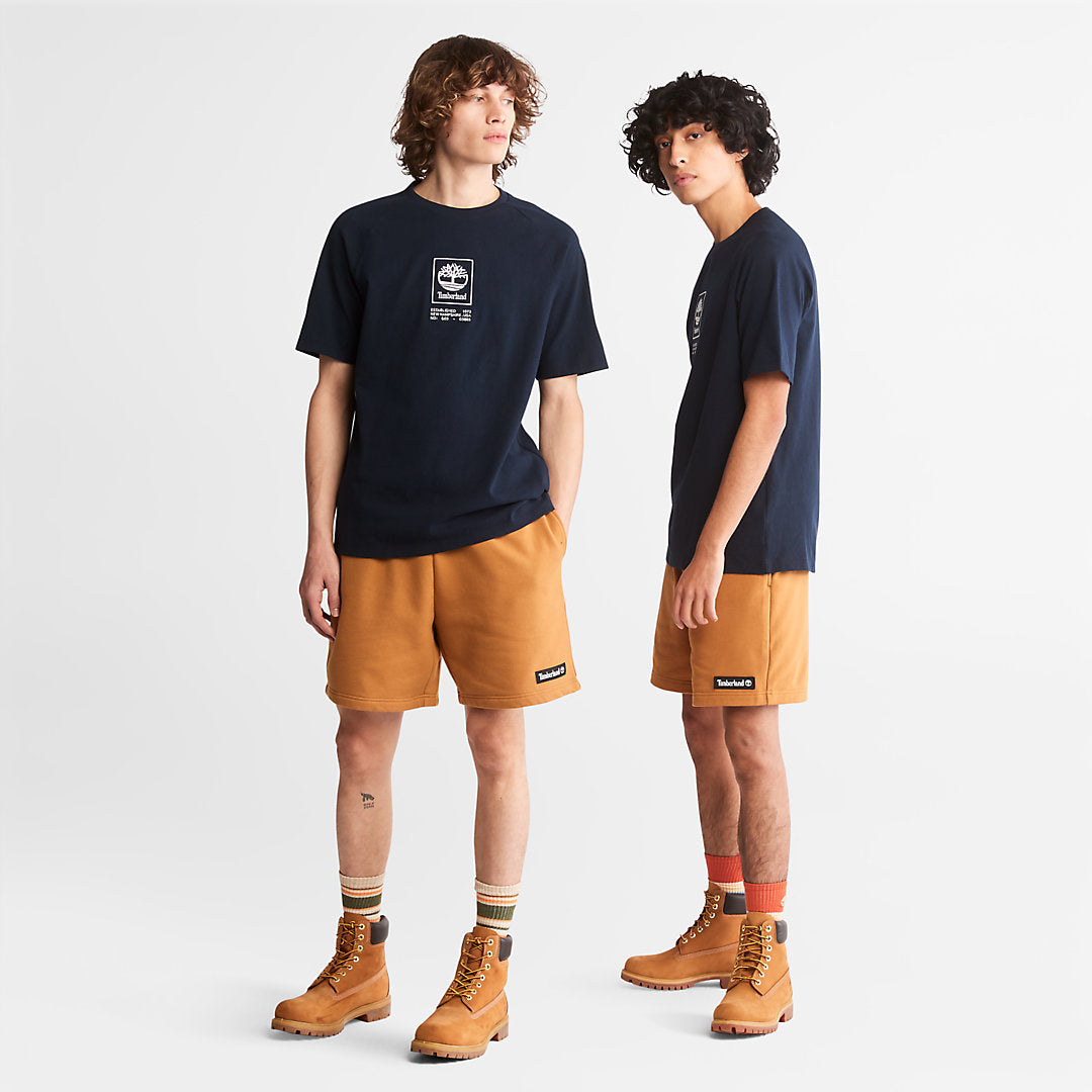 Mens Stacked Logo T-shirt for All Gender in Navy - Timberland