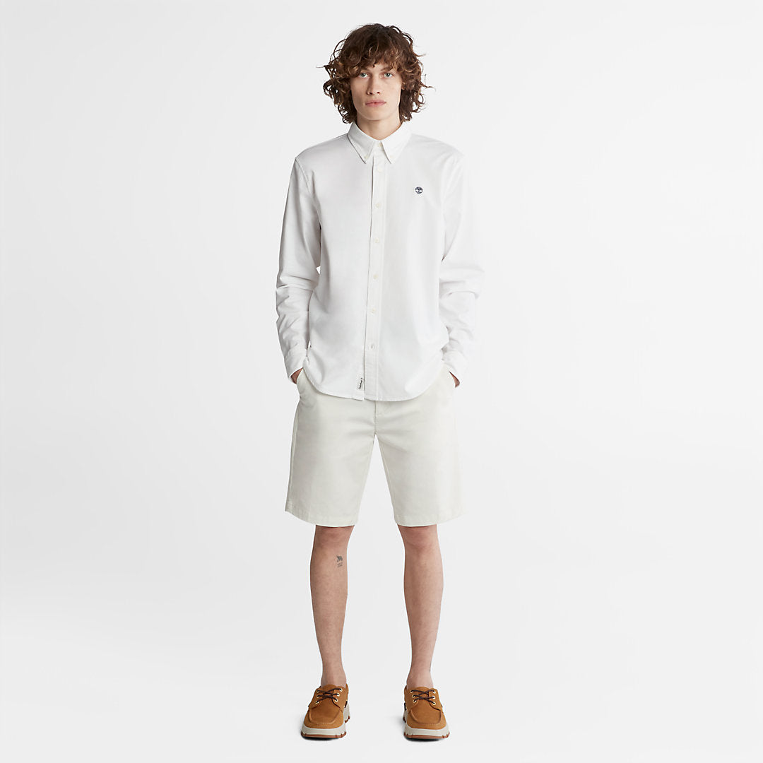 Mens Pleasant River Slim Oxford Shirt for Men in White - Timberland