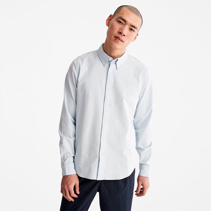 Mens Pleasant River Slim Oxford Shirt for Men in Light Blue - Timberland