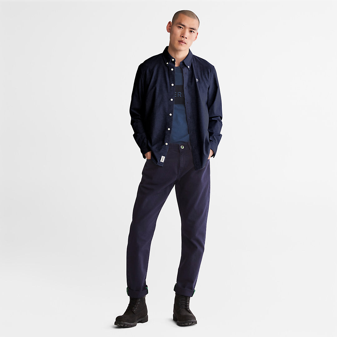 Mens Pleasant River Slim Oxford Shirt for Men in Navy - Timberland