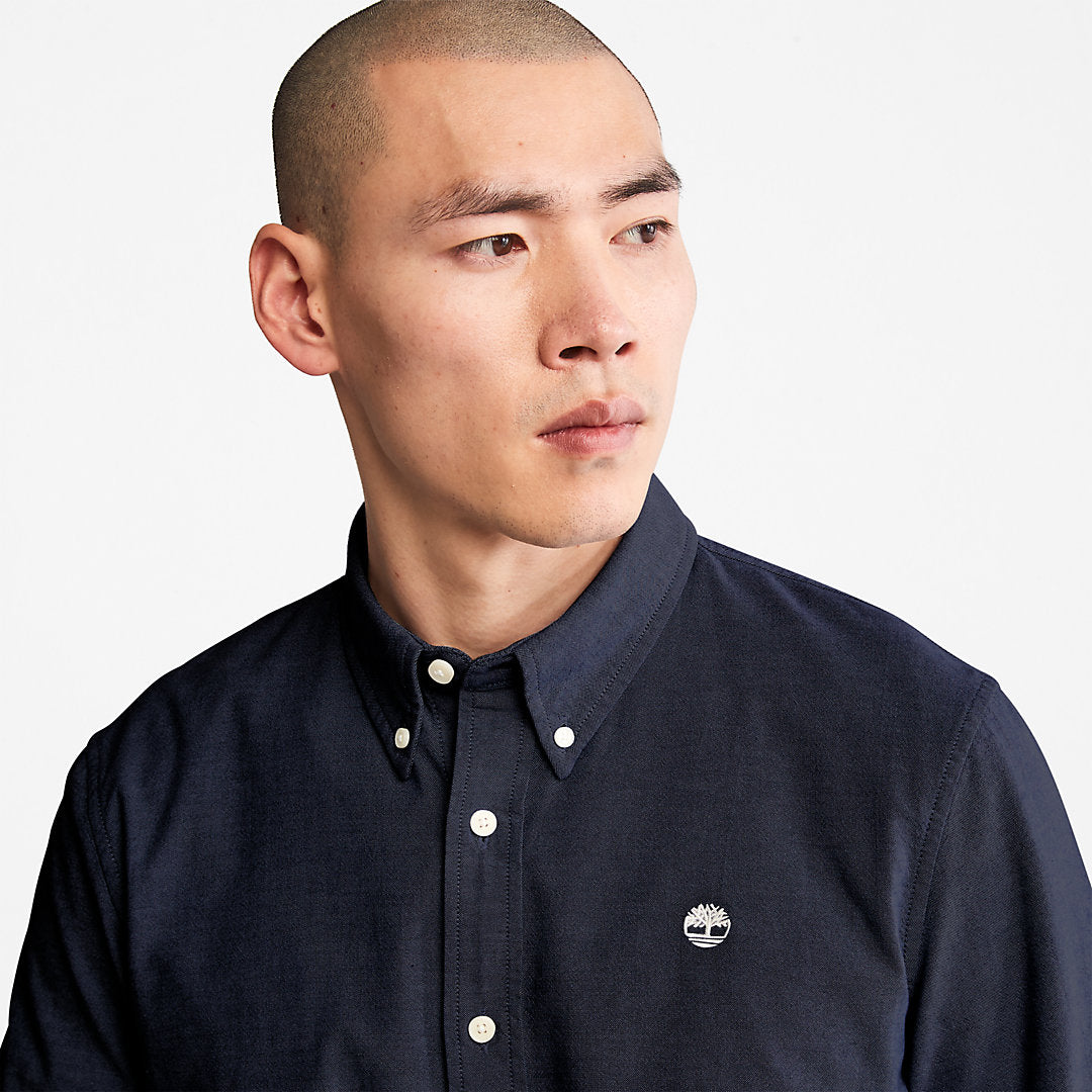 Mens Pleasant River Slim Oxford Shirt for Men in Navy - Timberland