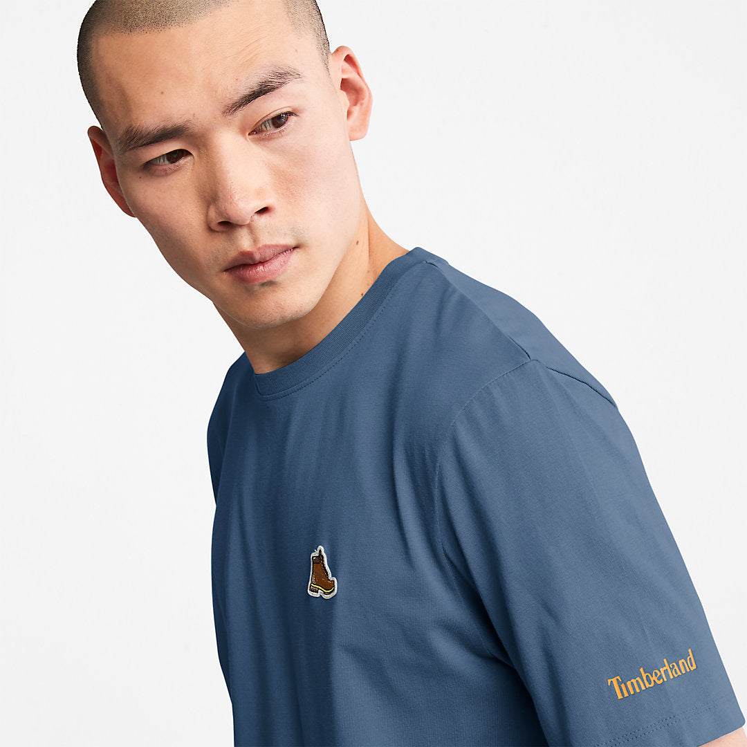 Mens Boot-Logo T-Shirt for Men in Navy - Timberland