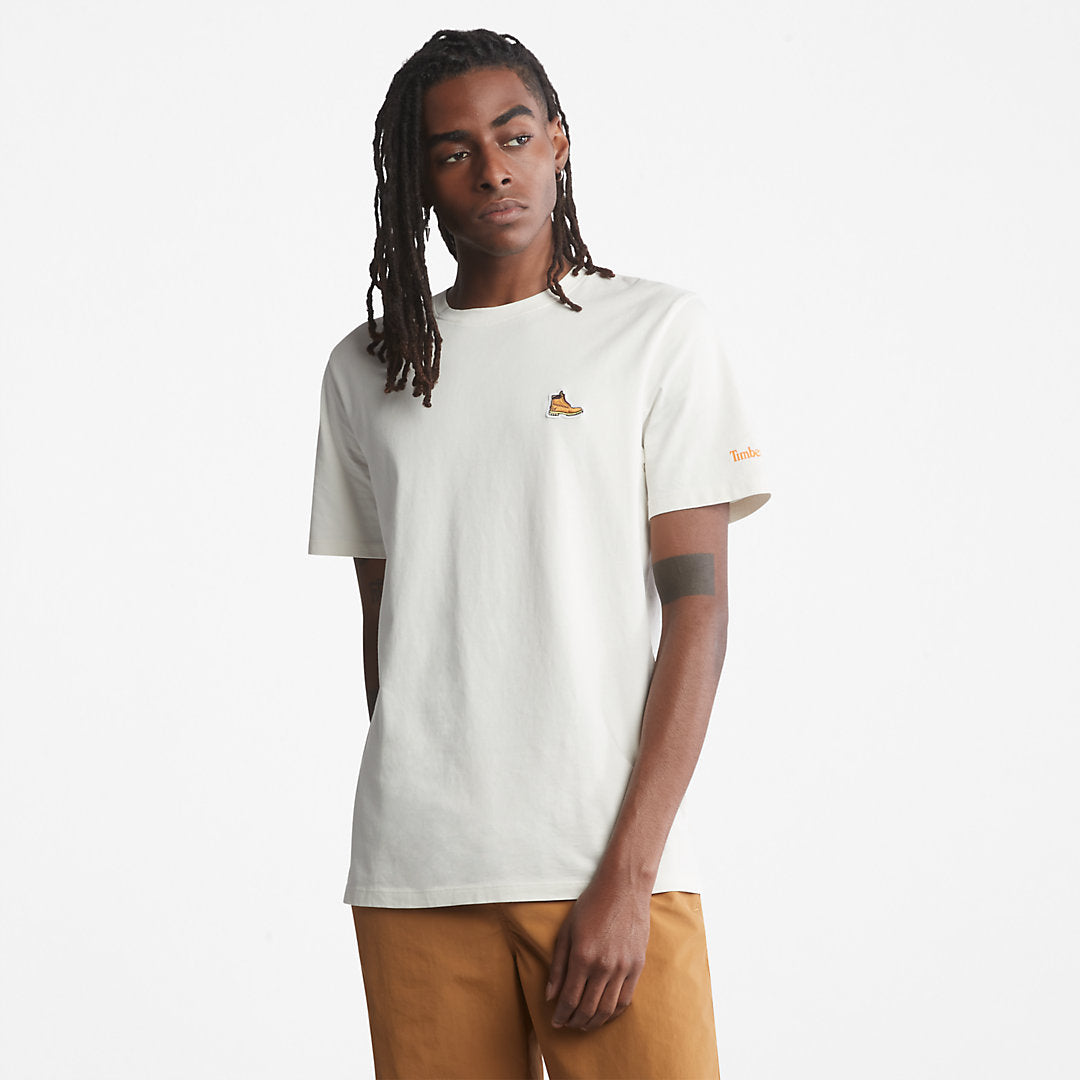 Mens Boot-Logo T-Shirt for Men in White - Timberland
