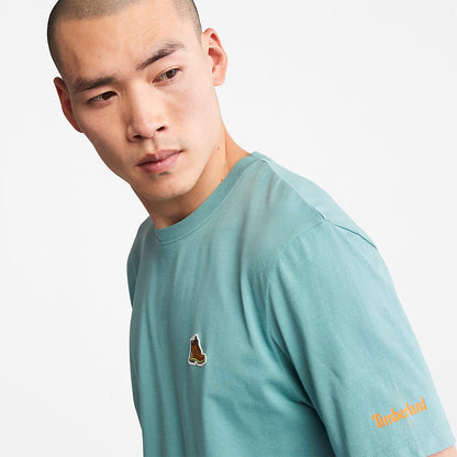 Mens Boot-Logo T-Shirt for Men in Blue - Timberland
