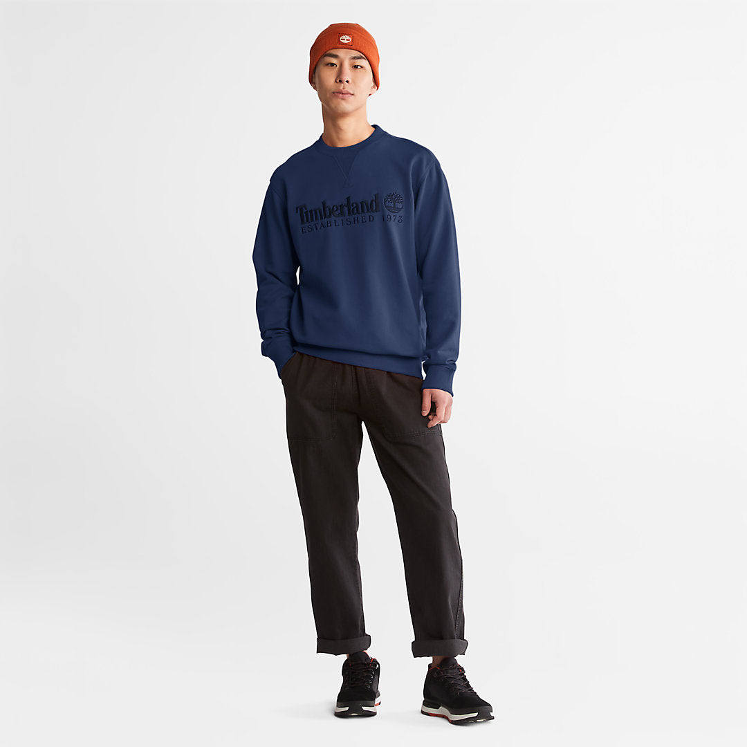 Mens Outdoor Heritage Crewneck Sweatshirt for Men in Navy - Timberland