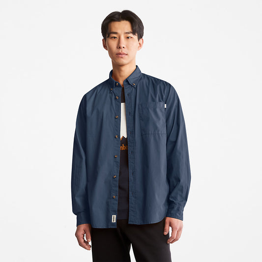 Mens Outdoor Heritage Washed Poplin Shirt for Men in Blue - Timberland