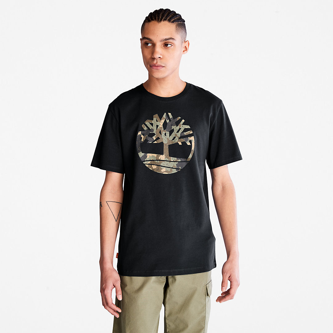 Mens Camo-Logo T-Shirt for Men in Black - Timberland