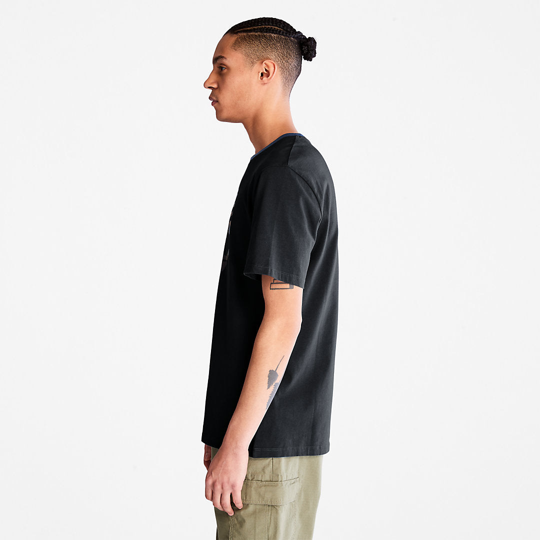Mens Camo-Logo T-Shirt for Men in Black - Timberland