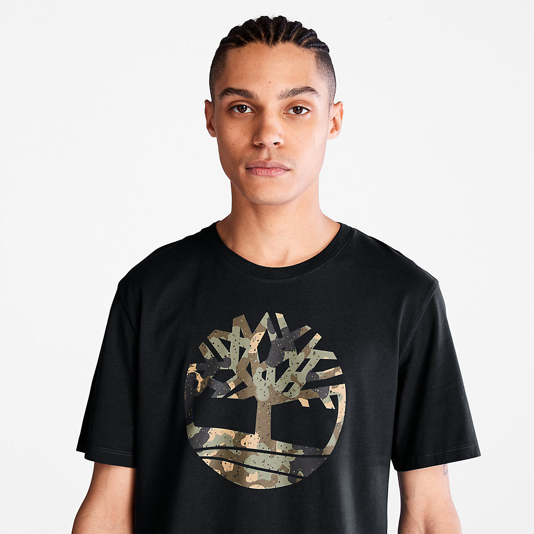 Mens Camo-Logo T-Shirt for Men in Black - Timberland
