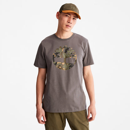 Mens Camo-Logo T-Shirt for Men in Grey - Timberland