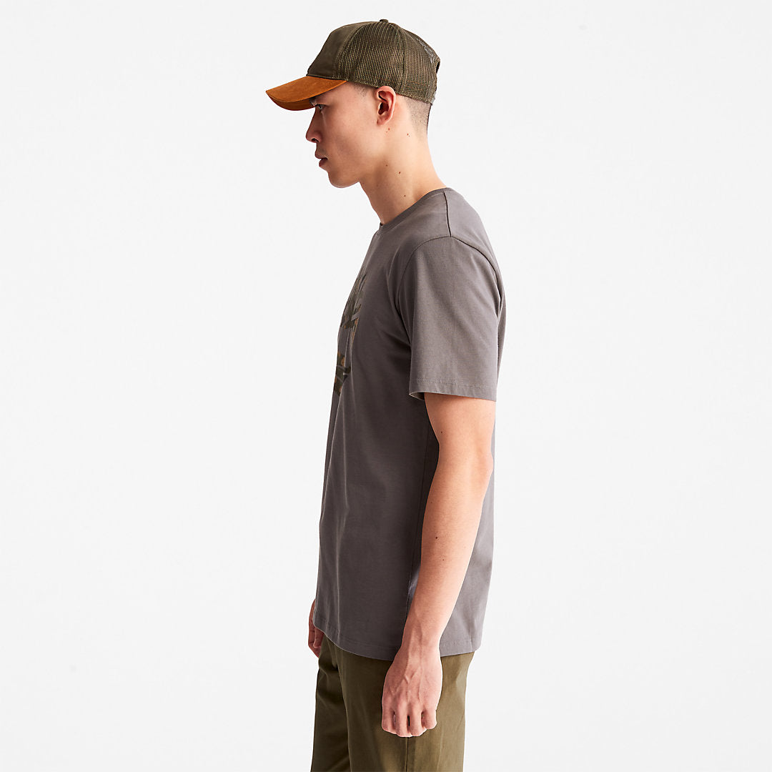 Mens Camo-Logo T-Shirt for Men in Grey - Timberland