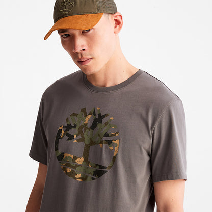 Mens Camo-Logo T-Shirt for Men in Grey - Timberland
