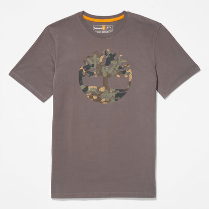 Mens Camo-Logo T-Shirt for Men in Grey - Timberland
