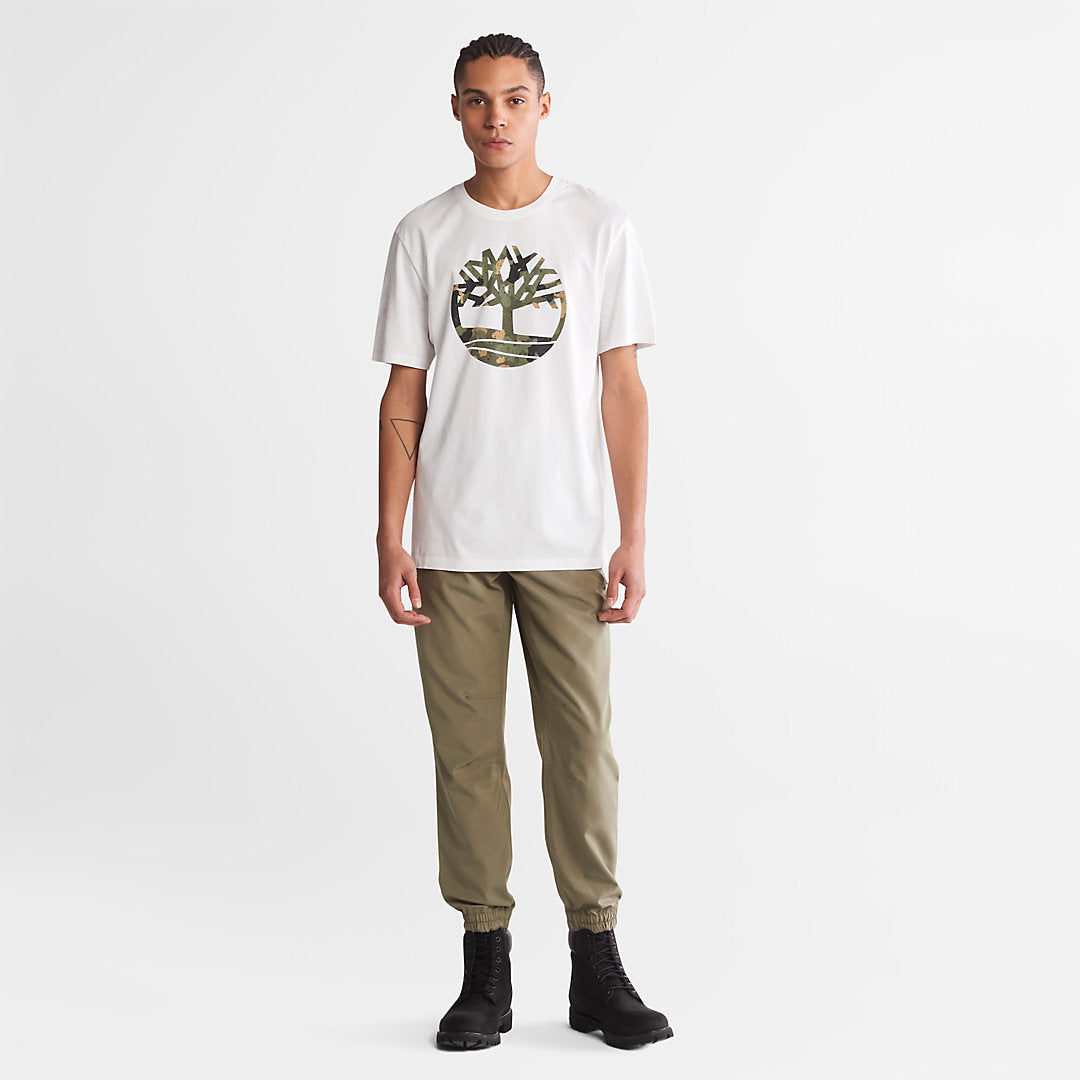 Mens Camo-Logo T-Shirt for Men in White - Timberland