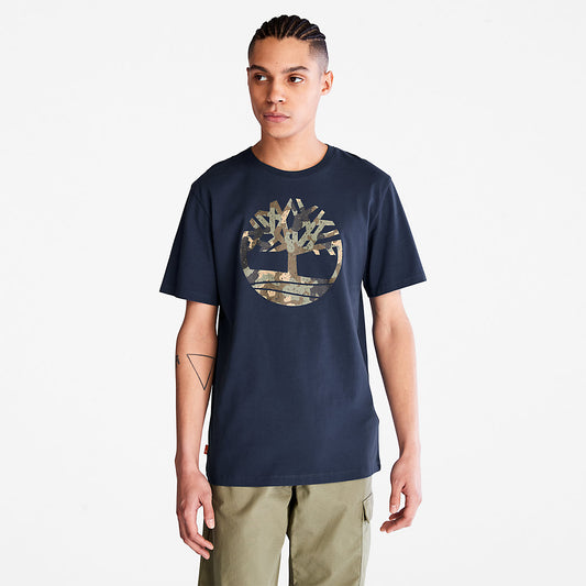 Mens Camo-Logo T-Shirt for Men in Navy - Timberland