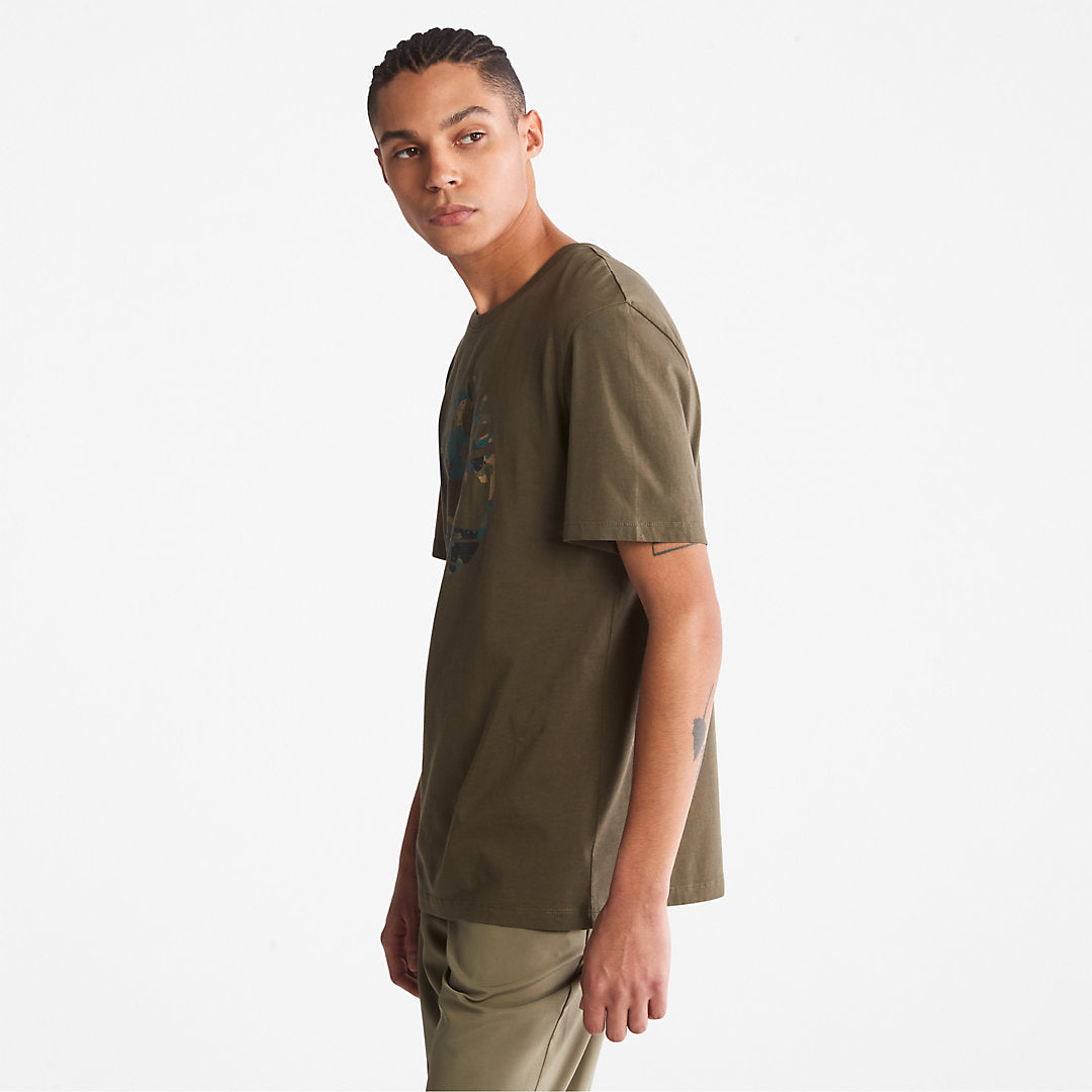 Mens Camo-Logo T-Shirt for Men in Dark Green - Timberland