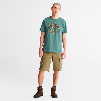 Mens Camo-Logo T-Shirt for Men in Light Green - Timberland