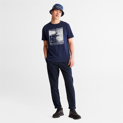 Mens Mountains-to-Rivers Print T-Shirt for Men in Blue - Timberland