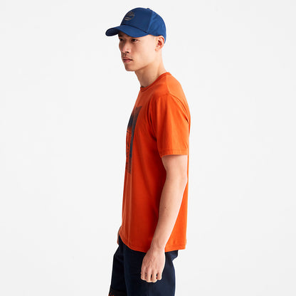 Mens Mountains-to-Rivers Print T-Shirt for Men in Orange - Timberland