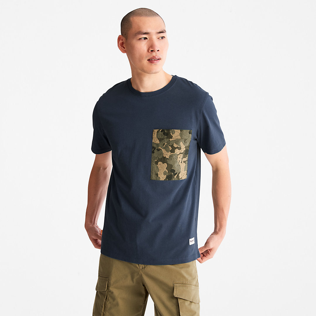 Mens Outdoor Heritage Camo-Pocket T-Shirt for Men in Navy - Timberland