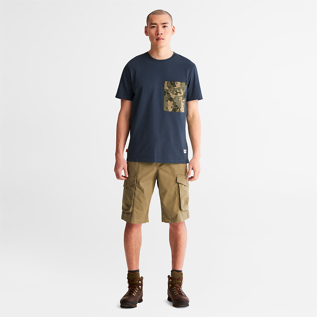 Mens Outdoor Heritage Camo-Pocket T-Shirt for Men in Navy - Timberland
