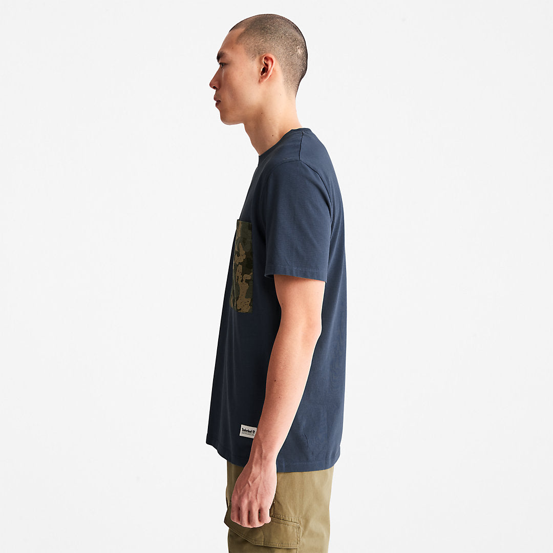 Mens Outdoor Heritage Camo-Pocket T-Shirt for Men in Navy - Timberland