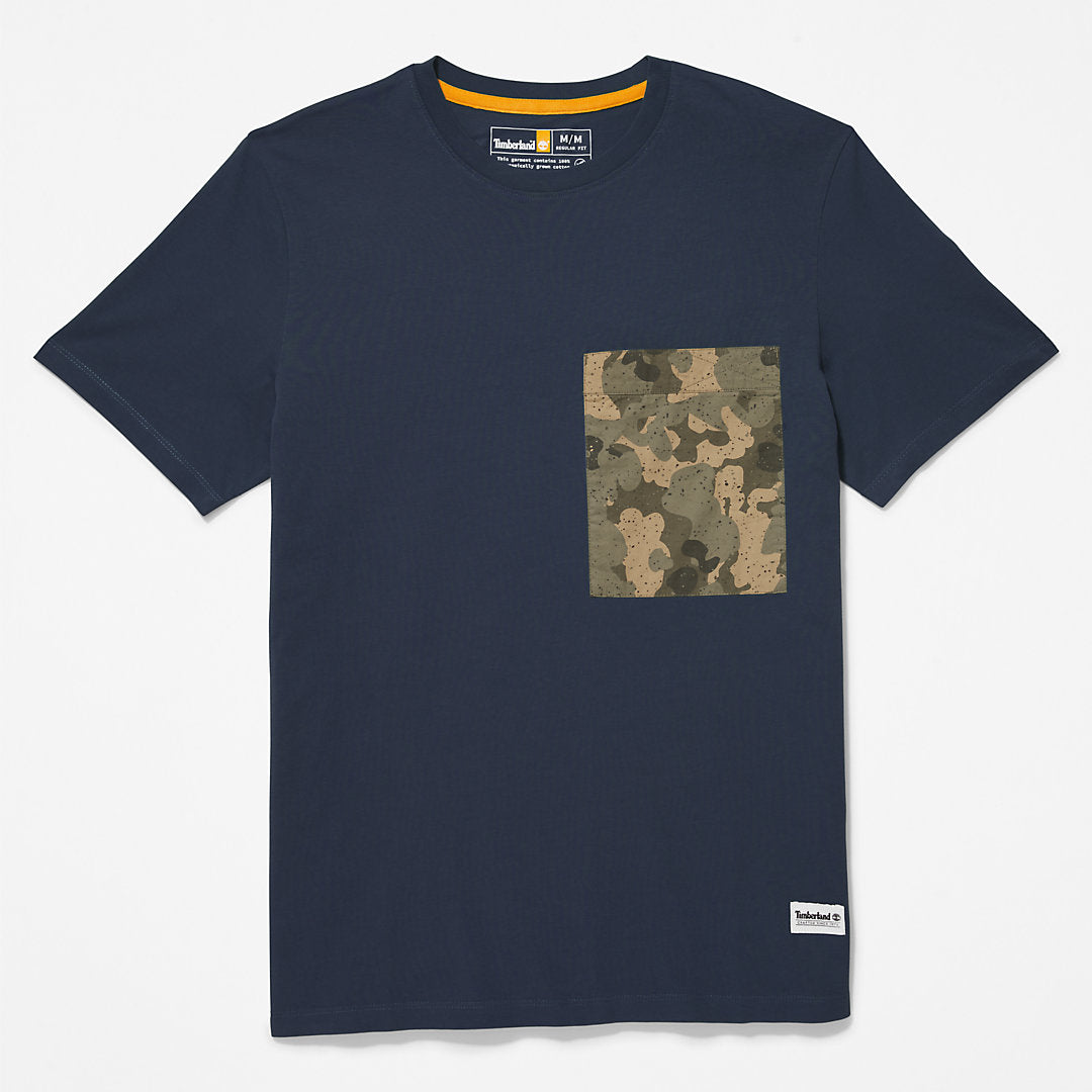 Mens Outdoor Heritage Camo-Pocket T-Shirt for Men in Navy - Timberland