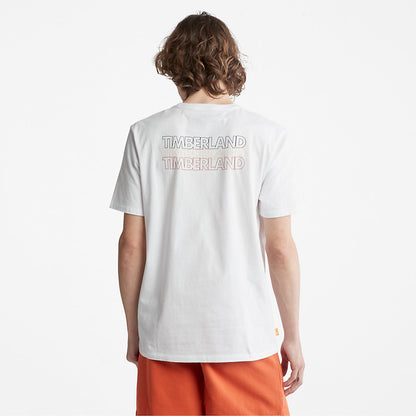 Mens Outdoor Heritage Stacked-Logo T-Shirt for Men in White - Timberland