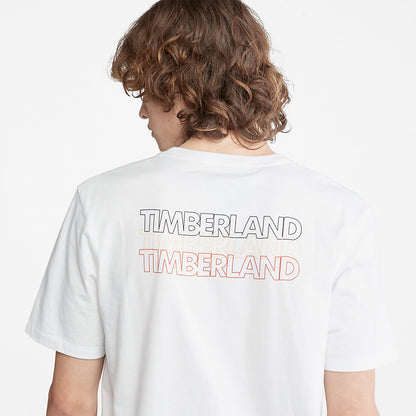 Mens Outdoor Heritage Stacked-Logo T-Shirt for Men in White - Timberland