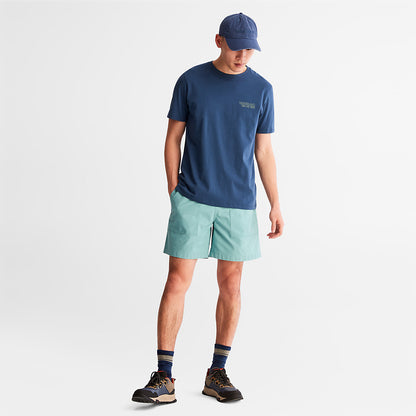 Mens Outdoor Heritage Stacked-Logo T-Shirt for Men in Blue - Timberland