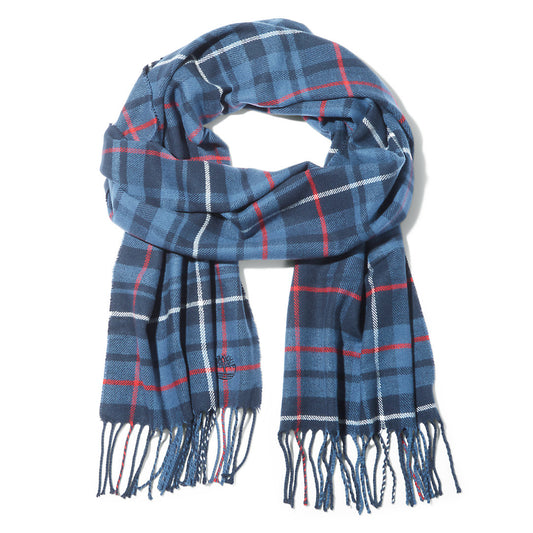 Mens Check Scarf with Gift Box for Men in Navy - Timberland