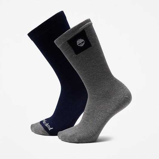 Mens 2-Pack Crew Socks for Men in Grey - Timberland